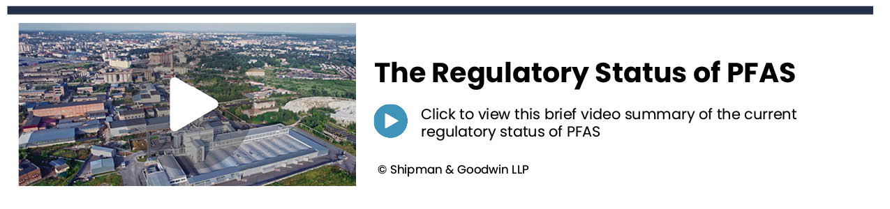 PFAS Regulatory Status screenshot with play button overlay